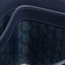 Pre Owned محفظة مون بلان طية مزدوجة ميسترستوك جلد سوداء