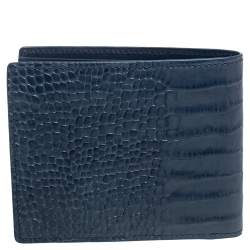 Pre Owned محفظة مون بلان طية مزدوجة ميسترستوك جلد سوداء