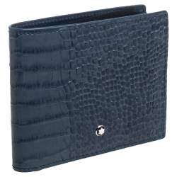 Pre Owned محفظة مون بلان طية مزدوجة ميسترستوك جلد سوداء