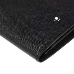 مملوكة مسبقًا Montblanc Black Leather Sartorial 14CC Vertical Wallet 