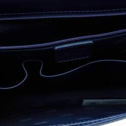 Pre Owned Montblanc Navy Blue Leather Meisterstuck Classic Single Gusset Briefcase