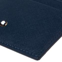 Pre Owned Montblanc Navy Blue Leather Sartorial Pocket 5 CC