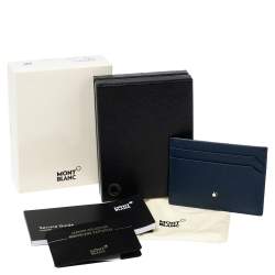 Pre Owned Montblanc Navy Blue Leather Sartorial Pocket 5 CC