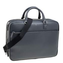 مملوكة مسبقًا Montblanc Dark Grey Leather Large Sartorial Document Briefcase