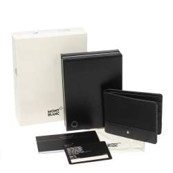 مملوكة مسبقًا محفظة مون بلان طية مزدوجة ميستروك نايتفلات جلد وكانفاس أسود 6سي سي