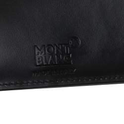 مملوكة مسبقًا محفظة مون بلان طية مزدوجة ميستروك نايتفلات جلد وكانفاس أسود 6سي سي