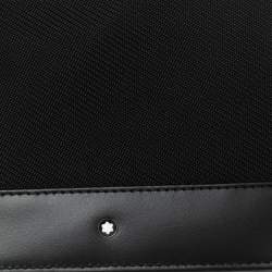 مملوكة مسبقًا محفظة مون بلان طية مزدوجة ميستروك نايتفلات جلد وكانفاس أسود 6سي سي