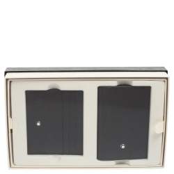 Pre Owned Montblanc Black Leather Meisterstück Business Card Holder & Pocket 5CC Gift Set