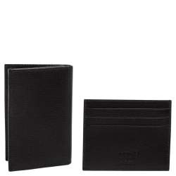 Pre Owned Montblanc Black Leather Meisterstück Business Card Holder & Pocket 5CC Gift Set