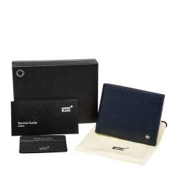 Pre Owned Montblanc Blue Leather Westside Bifold Wallet