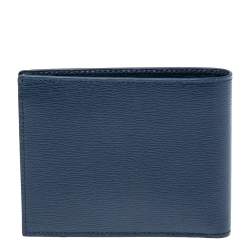 Pre Owned Montblanc Blue Leather Westside Bifold Wallet