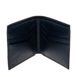 Pre Owned Montblanc Blue Leather Westside Bifold Wallet
