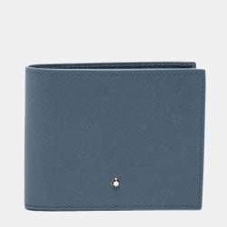 Pre Owned Montblanc Light Blue Leather Sartorial Bi-fold Wallet