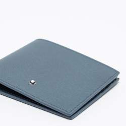 Pre Owned Montblanc Light Blue Leather Sartorial Bi-fold Wallet