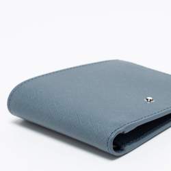Pre Owned Montblanc Light Blue Leather Sartorial Bi-fold Wallet