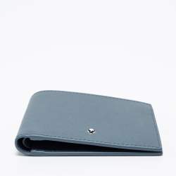 Pre Owned Montblanc Light Blue Leather Sartorial Bi-fold Wallet