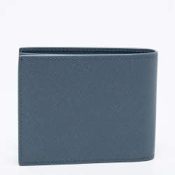 Pre Owned Montblanc Light Blue Leather Sartorial Bi-fold Wallet