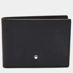 Montblanc Black Woven Embossed Leather Meisterstuck Bifold Wallet