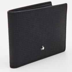 Montblanc Black Woven Embossed Leather Meisterstuck Bifold Wallet