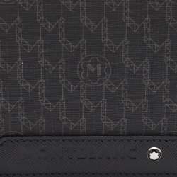 Montblanc Black Signature Coated Canvas and Leather Business Bifold Wallet