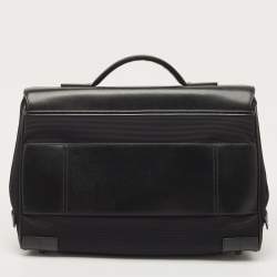 Montblanc Black Fabric and Leather Double Gusset Nightflight Briefcase