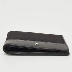 Pre Owned Montblanc Black Canvas and Leather Meisterstück Bifold Wallet