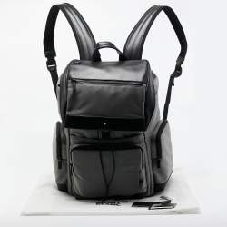 Montblanc Black/Grey Nylon and Leather Large Nightflight Backpack