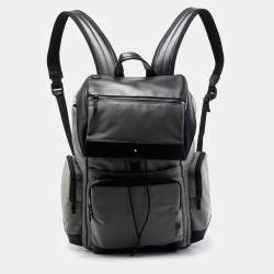 Montblanc Black/Grey Nylon and Leather Large Nightflight Backpack