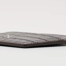 Montblanc Dark Brown Croc Embossed Leather Meisterstuck 6CC Card Holder