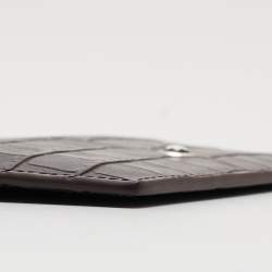 Montblanc Dark Brown Croc Embossed Leather Meisterstuck 6CC Card Holder