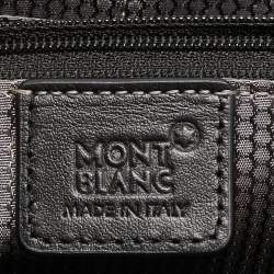 Pre Owned Montblanc Grey/Black Leather And Nylon Nightflight Travel Companion Wallet