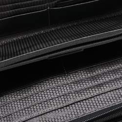 Pre Owned Montblanc Grey/Black Leather And Nylon Nightflight Travel Companion Wallet