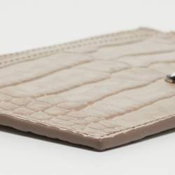 Montblanc Beige Croc Embossed Leather Business Card Holder