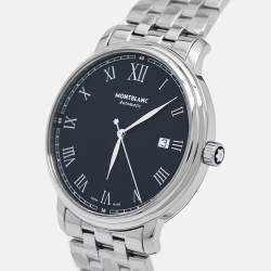 Montblanc Black Stainless Steel Tradition 116483 Men's Wristwatch 40 mm