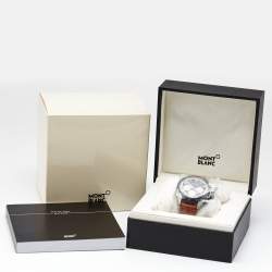 Montblanc Black Ceramic Stainless Steel Calfskin Timewalker 19942 Men's Wristwatch 43 mm