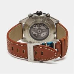 Montblanc Black Ceramic Stainless Steel Calfskin Timewalker 19942 Men's Wristwatch 43 mm