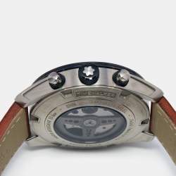 Montblanc Black Ceramic Stainless Steel Calfskin Timewalker 19942 Men's Wristwatch 43 mm