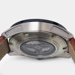 Montblanc Black Ceramic Stainless Steel Calfskin Timewalker 19942 Men's Wristwatch 43 mm