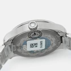 Pre Owned ساعة يد رجالية مون بلان 1858 جي إم تي 129615 ستانلس ستيل تيتانيوم بقرص أسود 42 مم