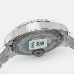 Pre Owned ساعة يد رجالية مون بلان 1858 جي إم تي 129615 ستانلس ستيل تيتانيوم بقرص أسود 42 مم