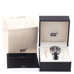  Montblanc Black Stainless Steel Rubber Sport Chronograph 7034 Men's Wristwatch 41.50 mm