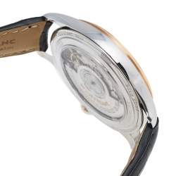 Montblanc Silver 18k Rose Gold Stainless Alligator Steel Heritage 112521 Men's Wristwatch 38 mm