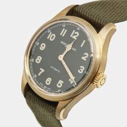 Montblanc Green Bronze Canvas NATO 1858 Limited Edition 118222 Men's Wristwatch 40 mm