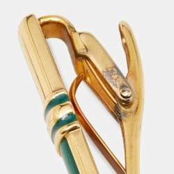Montblanc Malachite Enamel Gold Tone Sterling Silver Tie Pin