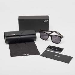 Pre Owned Montblanc Black MB0258SA Square Sunglasses