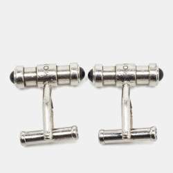 Pre Owned Montblanc Onyx Sterling Silver Cufflinks