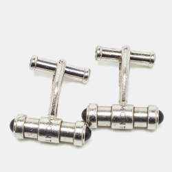 Pre Owned Montblanc Onyx Sterling Silver Cufflinks