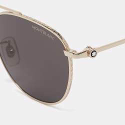 Montblanc Black MB0211S Metal Frame Aviator Sunglasses
