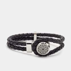 Montblanc Victor Hugo Braided Leather Stainless Steel Bracelet 63