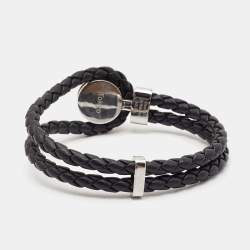 Montblanc Victor Hugo Braided Leather Stainless Steel Bracelet 63